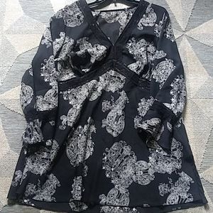 Black and white blouse